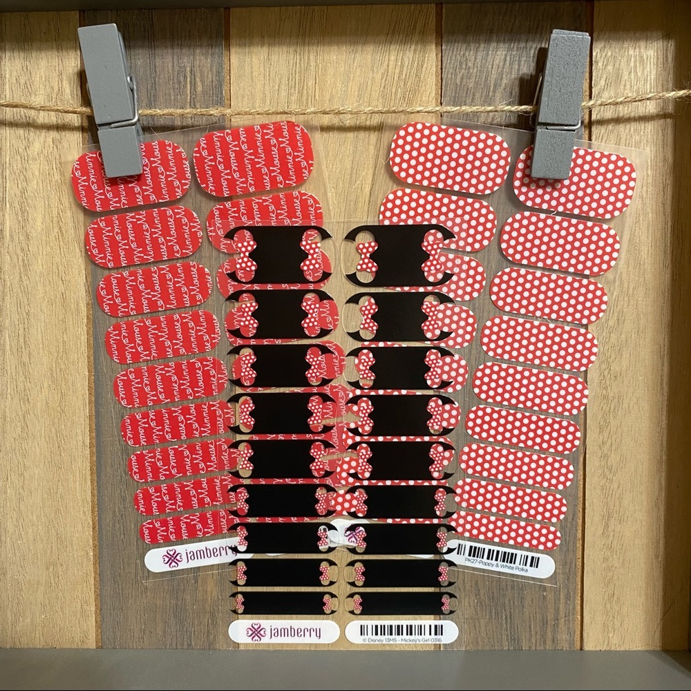 Jamberry and Disney Nail Wrap Trio 3 sheets